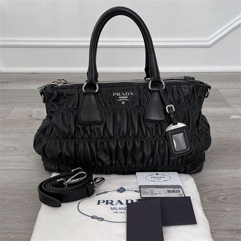 prada padded nappa tote bag|Prada nappa gaufre bag.